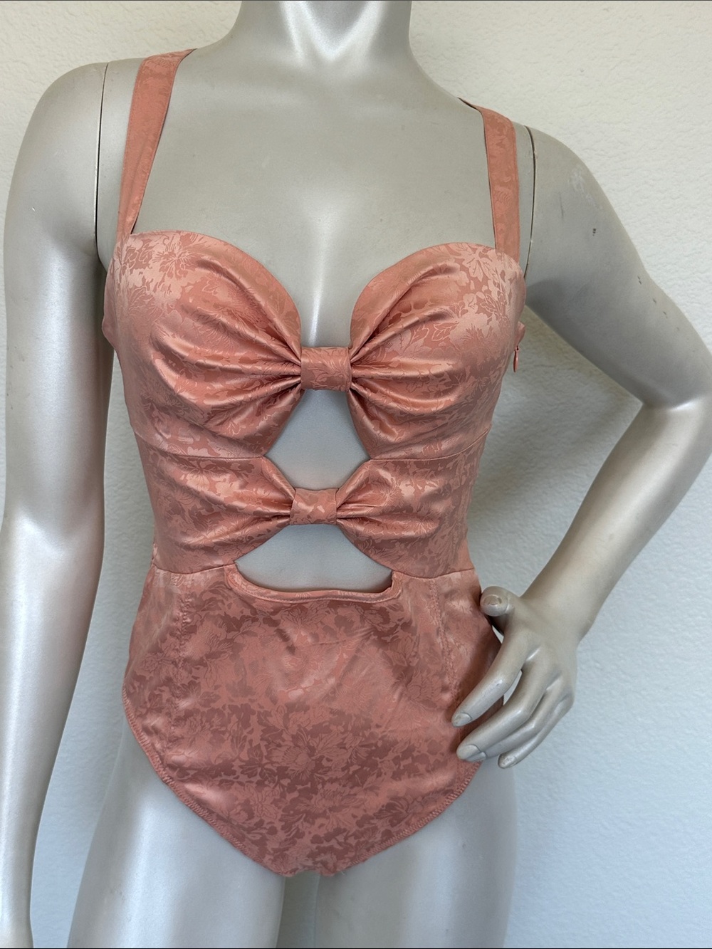 Intimately by Free People Satin Bow Cutout bodysuit - Picture 2 of 9